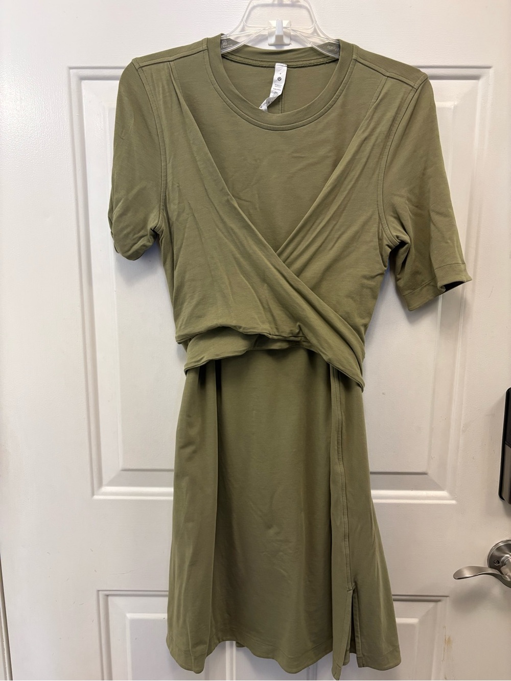 lululemon athletica Olive Green Wrap-Front Short Sleeve Dress
